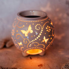 Load image into Gallery viewer, Wax melt warmer is made out of ceramic and hand-carved to perfection. Ceramic candle holder will bring coziness to any room in the house. Wax melt warmer is essential for decorating any household. Candle holder - wax warmer will delight new settlers.
