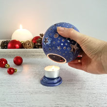 Load image into Gallery viewer, Handmade candle holder is the best Christmas gift. Candle holder is made out of ceramic and hand-carved to perfection. Ceramic candle holder will bring coziness to any room decor. Ceramic candle holder is essential for decorating any household.
