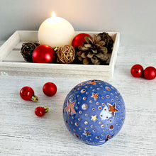 Load image into Gallery viewer, Handmade candle holder is the best Christmas gift. Candle holder is made out of ceramic and hand-carved to perfection. Ceramic candle holder will bring coziness to any room decor. Ceramic candle holder is essential for decorating any household.
