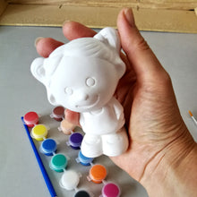 Load image into Gallery viewer, Craft Kit for Kids, Gnome Figurine, Homemade Crafts, Paint your Own, Make Your Own, Ceramic Painting, Gnome Patterns, paint kit, pottery painting, diy painting kit, ready to paint, diy craft kit, easter gnomes, super boy, t-rex, tyrannosaurus, stegosaurus, brontosaurus, a cat, boy, girl, fish, unicorn
