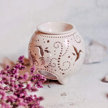 Load image into Gallery viewer, Wax melt warmer is made out of ceramic and hand-carved to perfection. Ceramic candle holder will bring coziness to any room in the house. Wax melt warmer is essential for decorating any household. Candle holder - wax warmer will delight new settlers.
