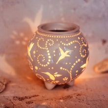 Load image into Gallery viewer, Wax melt warmer is made out of ceramic and hand-carved to perfection. Ceramic candle holder will bring coziness to any room in the house. Wax melt warmer is essential for decorating any household. Candle holder - wax warmer will delight new settlers.
