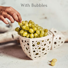 Load image into Gallery viewer, This ceramic bowl with lid can be used as a fruit bowl, cookie or candy jar, or candle holder in any room of the home! They make wonderful heartfelt gifts for special occasions like a wedding or housewarming or for a holiday, or birthday gift.
