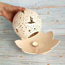 Load image into Gallery viewer, Candle Holder "Hummingbirds and Sun" - Candle holder - CozyHomeIdeas
