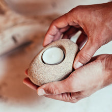 Load image into Gallery viewer, Candle Holder "Stone Imitation", Various Colors - Candle Lantern - CozyHomeIdeas
