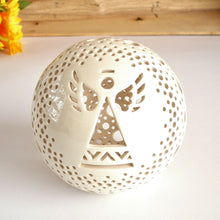 Load image into Gallery viewer, Handmade candle holder is the best wedding gift. Candle holder is made out of ceramic and hand-carved to perfection. Ceramic candle holder will bring coziness to any room in the house. Ceramic candle holder is essential for decorating any household. 
