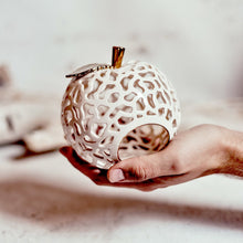 Load image into Gallery viewer, Handmade candle holder is the best wedding gift. Candle holder is made out of ceramic and hand-carved to perfection. Ceramic candle holder will bring coziness to any room in the house. Ceramic candle holder is essential for decorating any household. 
