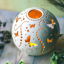 Load image into Gallery viewer, Handmade candle holder is the best wedding gift. Candle holder is made out of ceramic and hand-carved to perfection. Ceramic candle holder will bring coziness to any room in the house. Ceramic candle holder is essential for decorating any household. 
