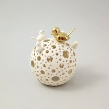 Load image into Gallery viewer, Handmade candle holder is the best wedding gift. Candle holder is made out of ceramic and hand-carved to perfection. Ceramic candle holder will bring coziness to any room in the house. Ceramic candle holder is essential for decorating any household.
