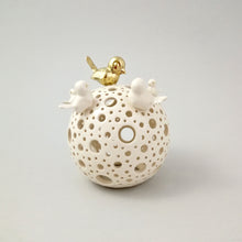 Load image into Gallery viewer, Handmade candle holder is the best wedding gift. Candle holder is made out of ceramic and hand-carved to perfection. Ceramic candle holder will bring coziness to any room in the house. Ceramic candle holder is essential for decorating any household.
