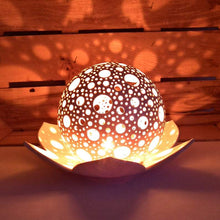 Load image into Gallery viewer, Handmade candle holder is the best wedding gift. Candle holder is made out of ceramic and hand-carved to perfection. Ceramic candle holder will bring coziness to any room in the house. Ceramic candle holder is essential for decorating any household. 
