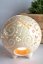 Load image into Gallery viewer, Handmade candle holder is the best wedding gift. Candle holder is made out of ceramic and hand-carved to perfection. Ceramic candle holder will bring coziness to any room in the house. Ceramic candle holder is essential for decorating any household.

