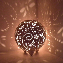Load image into Gallery viewer, Handmade candle holder is the best wedding gift. Candle holder is made out of ceramic and hand-carved to perfection. Ceramic candle holder will bring coziness to any room in the house. Ceramic candle holder is essential for decorating any household.
