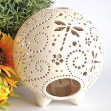 Load image into Gallery viewer, Handmade candle holder is the best wedding gift. Candle holder is made out of ceramic and hand-carved to perfection. Ceramic candle holder will bring coziness to any room in the house. Ceramic candle holder is essential for decorating any household.
