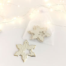 Load image into Gallery viewer, Golden Snowflakes Ceramic Ornament - Christmas Ornaments - CozyHomeIdeas
