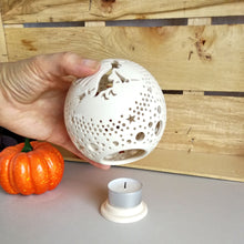 Load image into Gallery viewer, Handmade candle holder is the best wedding gift. Candle holder is made out of ceramic and hand-carved to perfection. Ceramic candle holder will bring coziness to any room in the house. Ceramic candle holder is essential for decorating any household.
