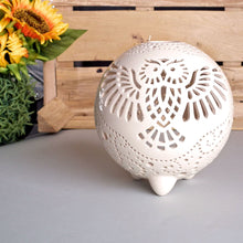Load image into Gallery viewer, Handmade candle holder is the best wedding gift. Candle holder is made out of ceramic and hand-carved to perfection. Ceramic candle holder will bring coziness to any room in the house. Ceramic candle holder is essential for decorating any household. 

