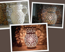 Load image into Gallery viewer, Handmade candle holder is the best wedding gift. Candle holder is made out of ceramic and hand-carved to perfection. Ceramic candle holder will bring coziness to any room in the house. Ceramic candle holder is essential for decorating any household. 
