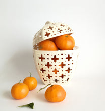 Load image into Gallery viewer, Handmade candle holder is the best wedding gift. Candle holder is made out of ceramic and hand-carved to perfection. Ceramic candle holder will bring coziness to any room in the house. Ceramic candle holder is essential for decorating any household. 
