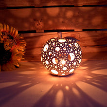 Load image into Gallery viewer, Handmade candle holder is the best wedding gift. Candle holder is made out of ceramic and hand-carved to perfection. Ceramic candle holder will bring coziness to any room in the house. Ceramic candle holder is essential for decorating any household. 
