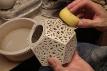 Load image into Gallery viewer, Handmade candle holder is the best Christmas gift. Candle holder is made out of ceramic and hand-carved to perfection. Ceramic candle holder will bring coziness to any room decor. Ceramic candle holder is essential for decorating any household. 
